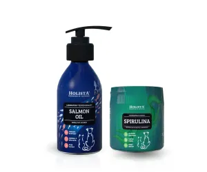 Olej z Łososia 250ml + Spirulina 100g