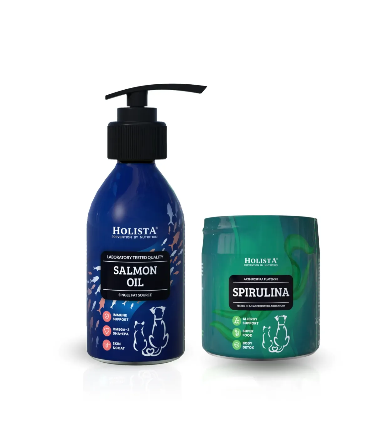 Holista Olej z Łososia 250ml + Spirulina 100g