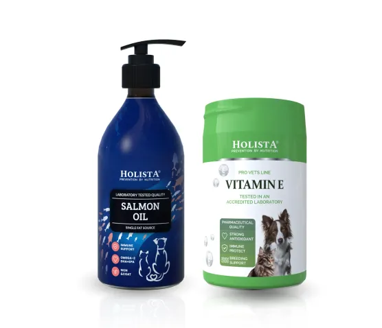 Holista Olej z Łososia 500ml + Witamina E 200g