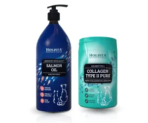 Holista Olej z Łososia 1000ml + Kolagen typu II 200g