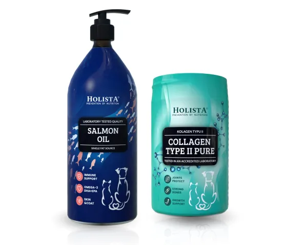 Holista Olej z Łososia 1000ml + Kolagen typu II 200g