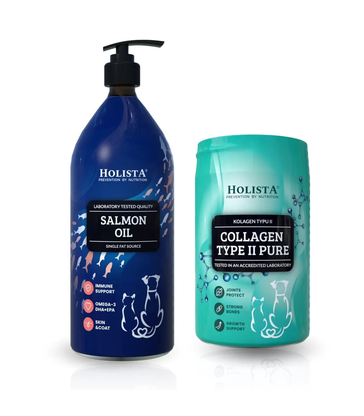 Holista Olej z Łososia 1000ml + Kolagen typu II 200g