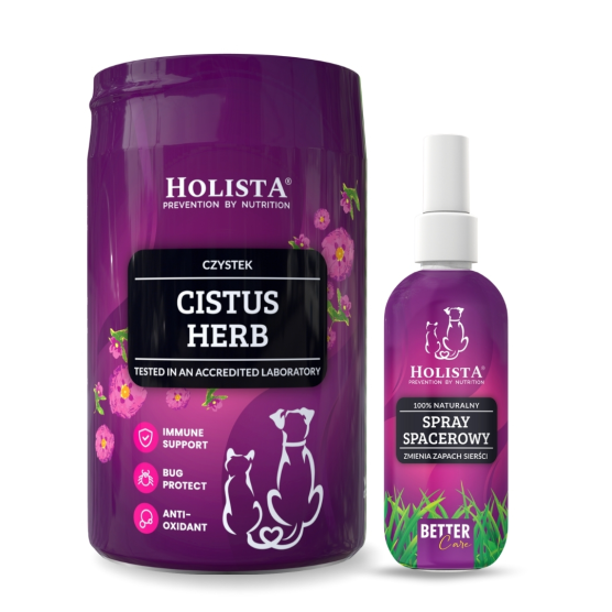 Holista Spray spacerowy 100ml + Czystek dla psa i kota 100g