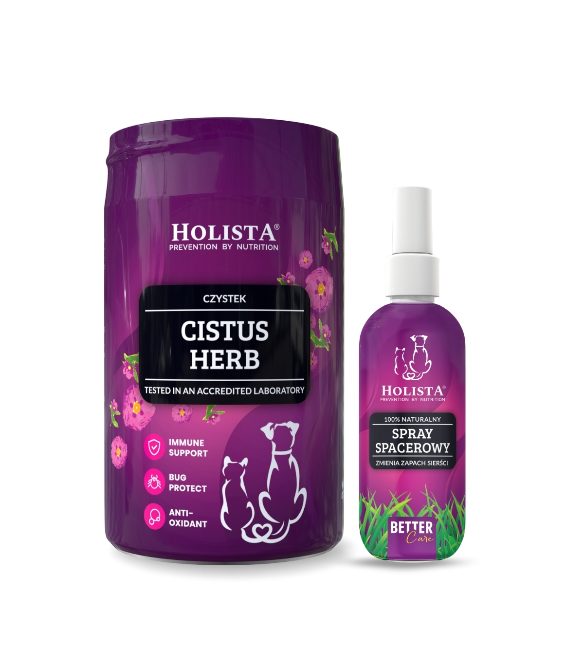 Holista Spray spacerowy 100ml + Czystek dla psa i kota 100g