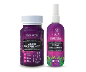 Holista Spray spacerowy 100ml + Czystek dla psa i kota 90 tabletek