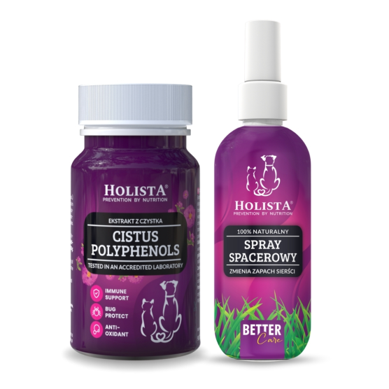 Holista Spray spacerowy 100ml + Czystek dla psa i kota 90 tabletek