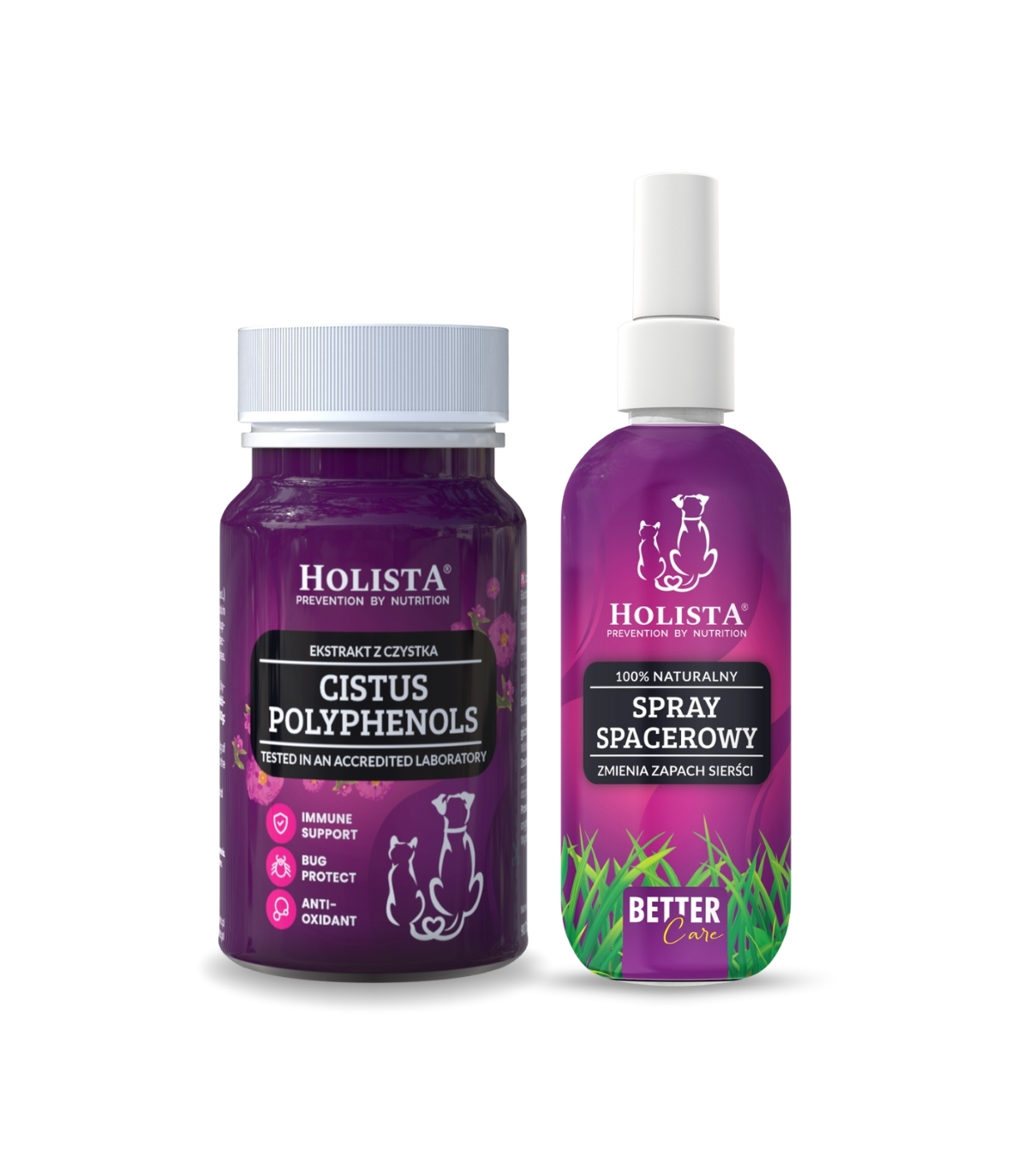 Holista Spray spacerowy 100ml + Czystek dla psa i kota 90 tabletek