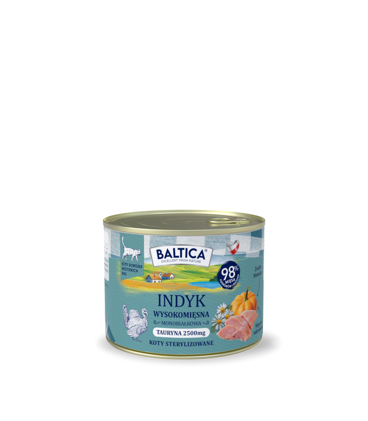 Karma mokra dla kota indyk monoproteina 185g