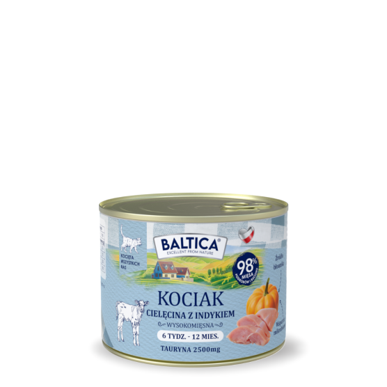 Karma mokra dla kociąt Cielęcina z Indykiem 185g