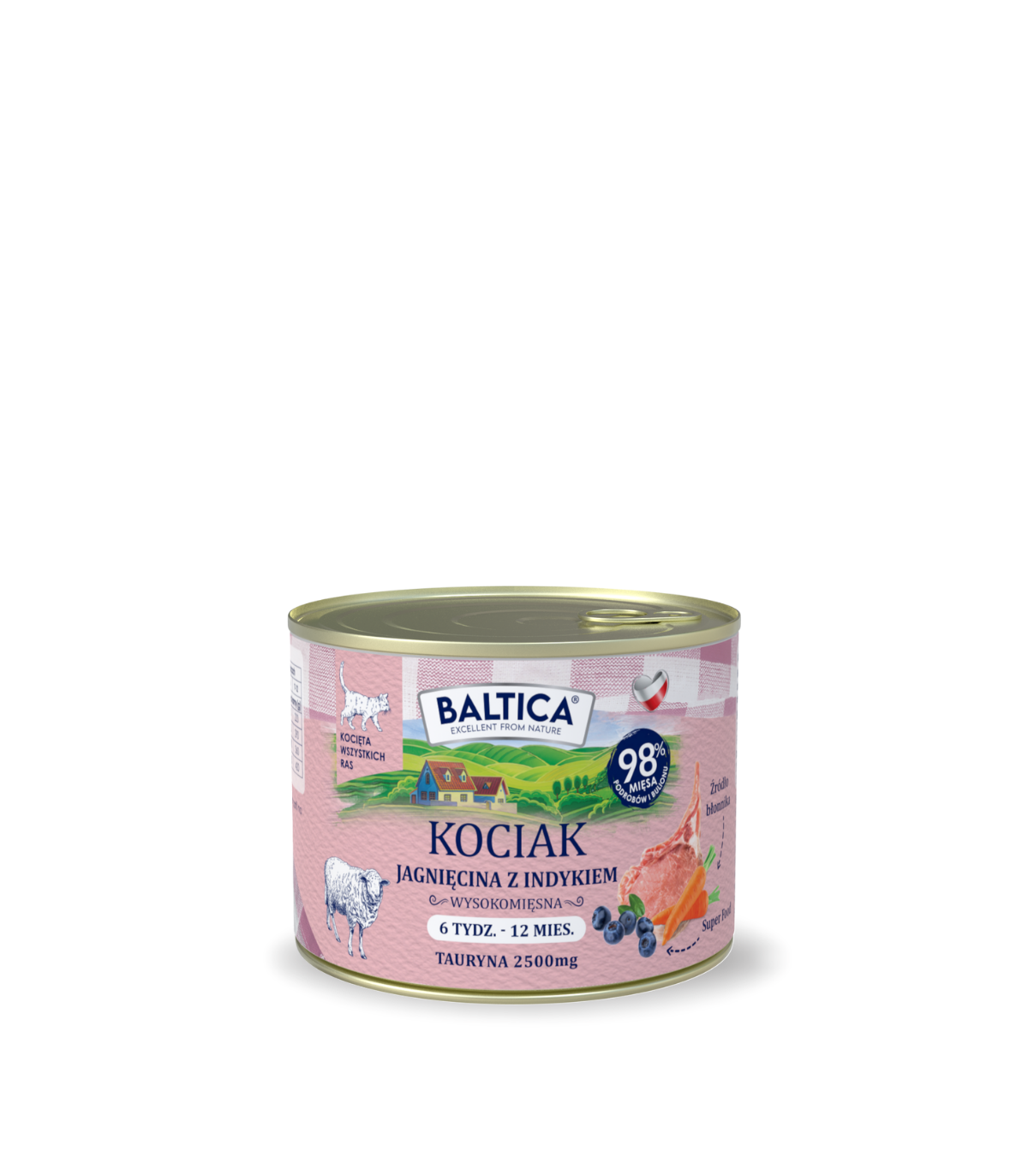 Karma mokra dla kociąt Jagnięcina z indykiem 185g