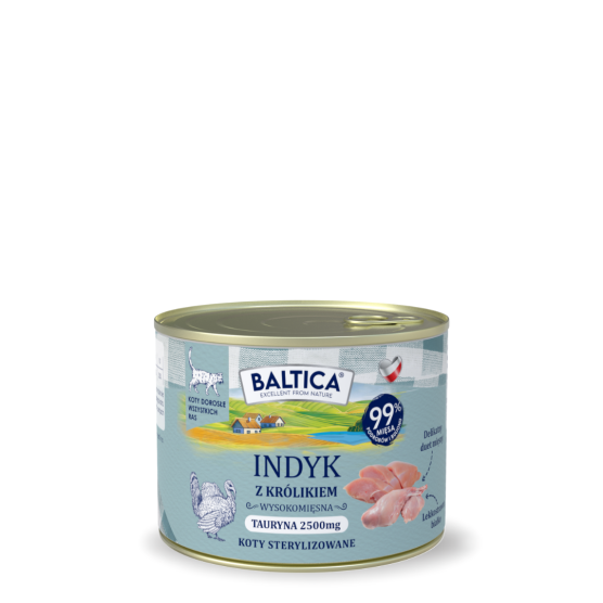 Karma mokra dla kota Indyk z królikiem 185g
