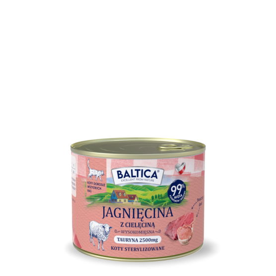 Karma mokra dla kota Jagnięcina z cielęciną 185g