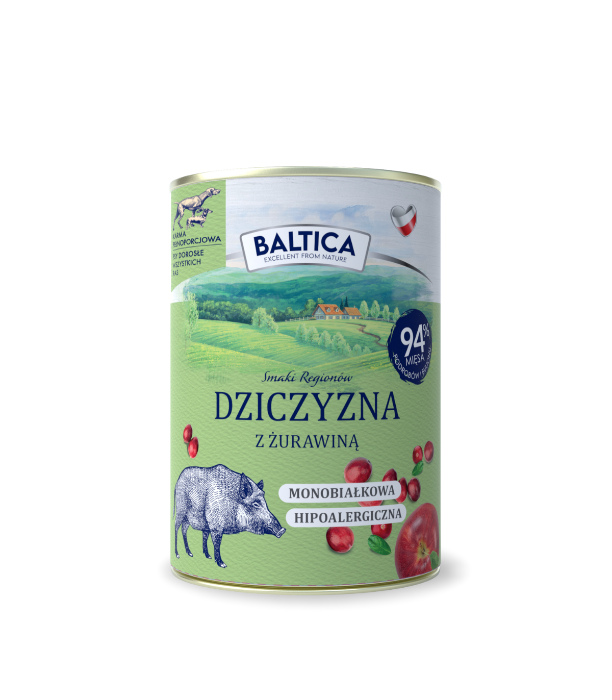 Karma mokra dla psa Dziczyzna z żurawiną Monoproteina 400g
