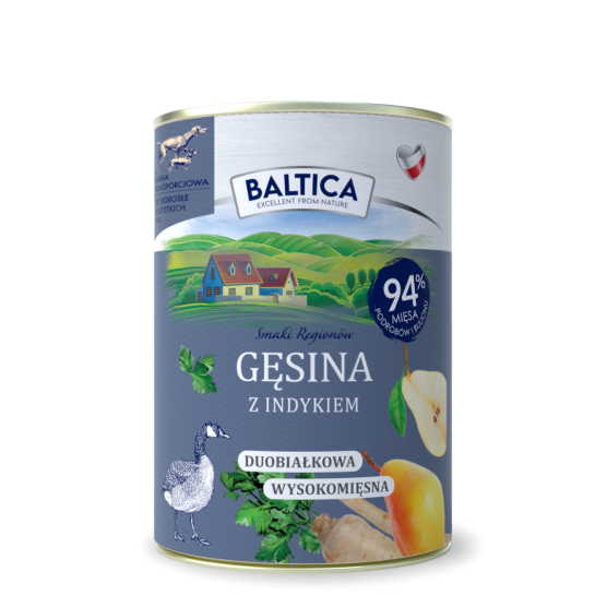 Karma mokra dla psa Gęsina z indykiem Duoproteina