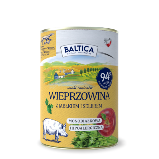 Karma mokra dla psa Wieprzowina z jabłkiem Monoproteina