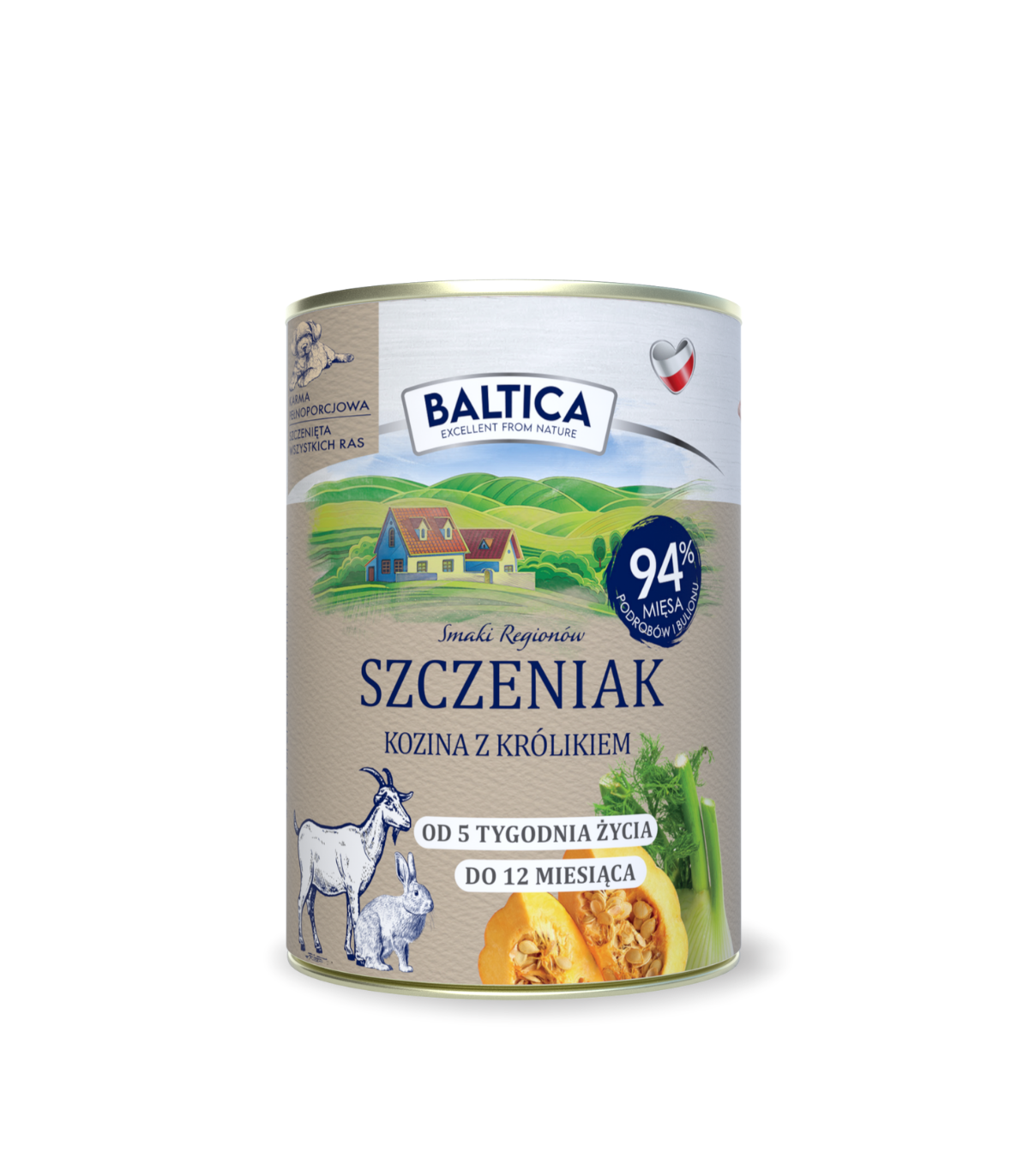 Karma mokra dla szczeniaka Kozina z królikiem duoproteina 400g