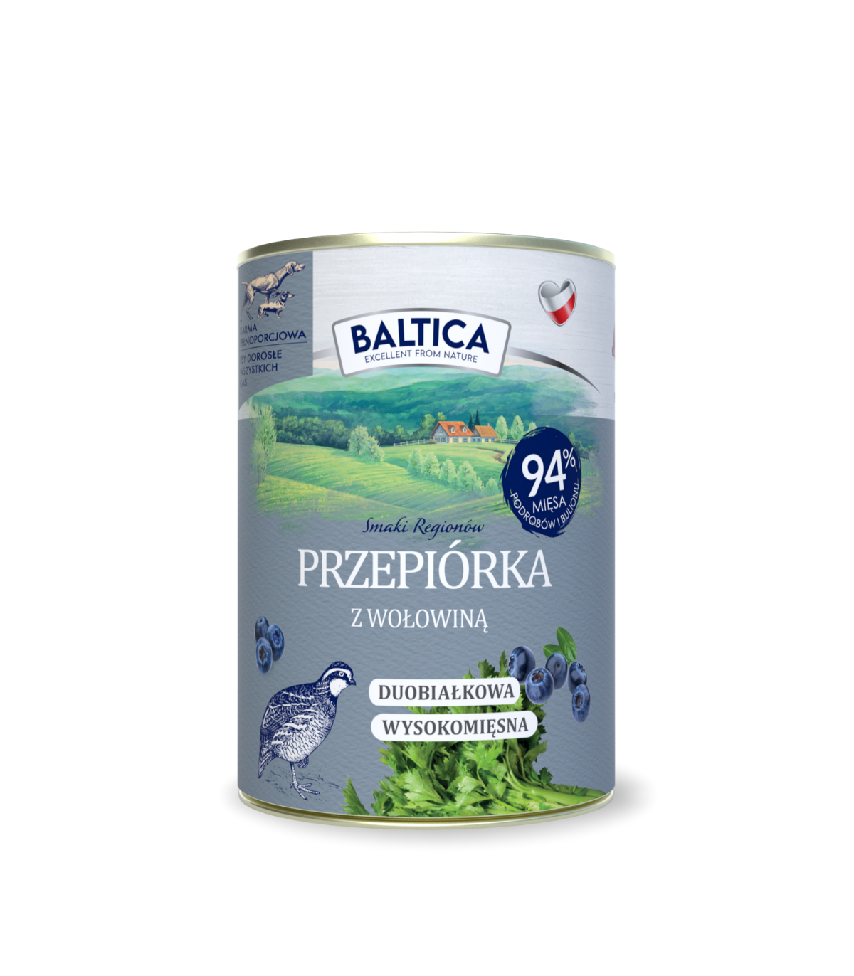 Karma mokra dla psa Przepiórka z wołowiną Duoproteina 400g