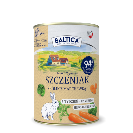 Karma mokra dla szczeniaka Królik z marchewką Monoproteina 400g