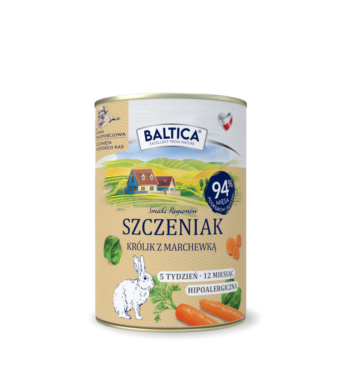 Karma mokra dla szczeniaka Królik z marchewką Monoproteina 400g