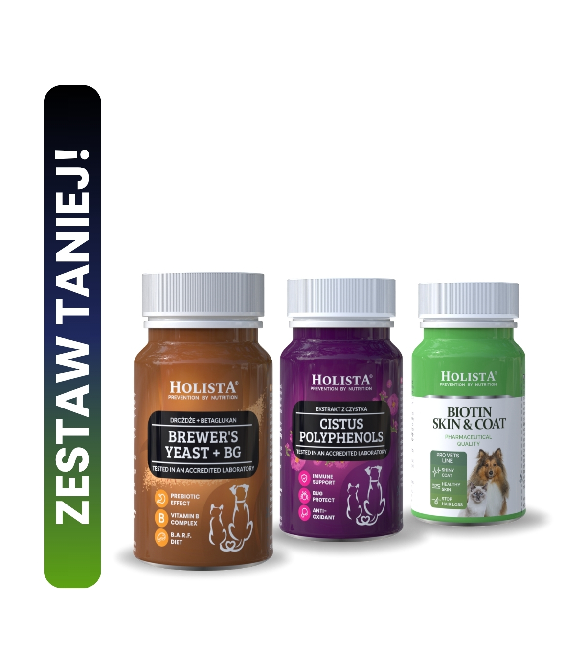 Czystek dla psa i kota + Drożdże browarnicze + Biotin Skin & Coat 90 tabletek 20% TANIEJ!