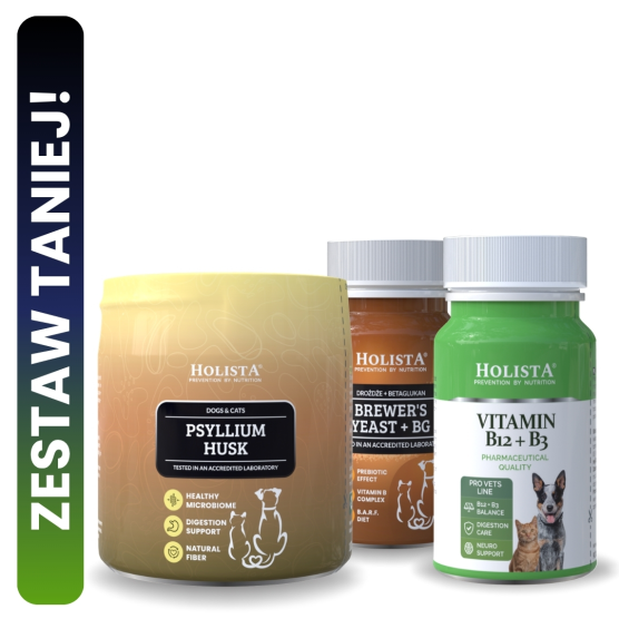 Witamina B12 + B3 dla psa i kota + Drożdże browarnicze + Psyllium Husk 25% TANIEJ!