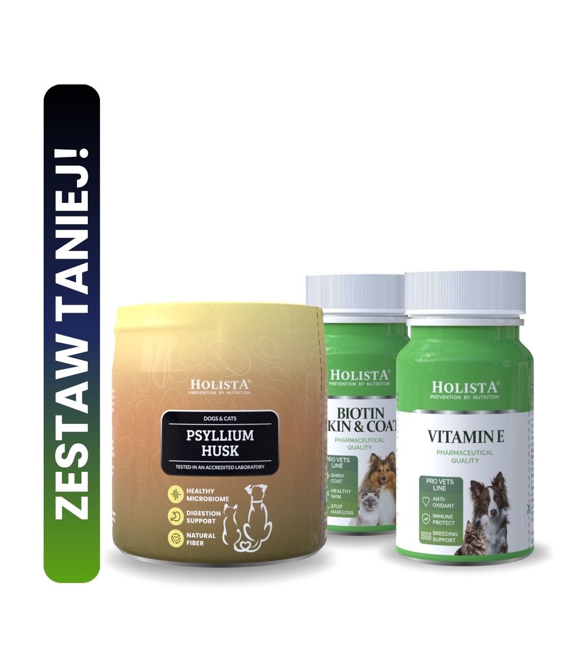 Witamina E dla psa i kota + Biotyna w tabletkach + Psyllium Husk 25% TANIEJ!