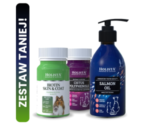 Biotin Skin & Coat + Czystek w tabletkach + Olej Omega3 250ml 25% TANIEJ!