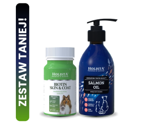 Biotin Skin & Coat w tabletkach + Olej Omega3 250ml 25% TANIEJ!