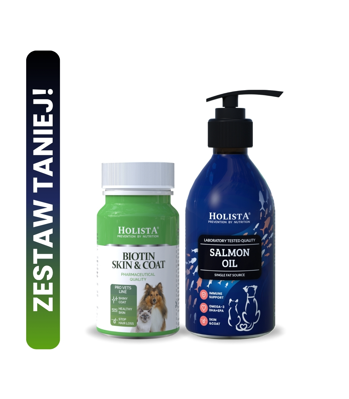 Biotin Skin & Coat w tabletkach + Olej Omega3 250ml 25% TANIEJ!