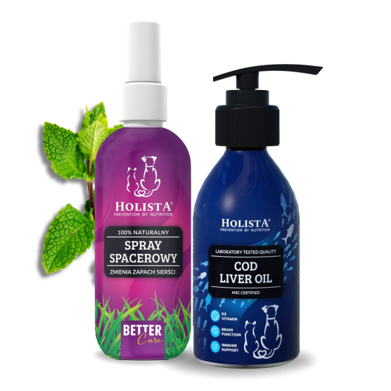 Naturalny spray na kleszcze 100ml + Olej z łososia 250ml