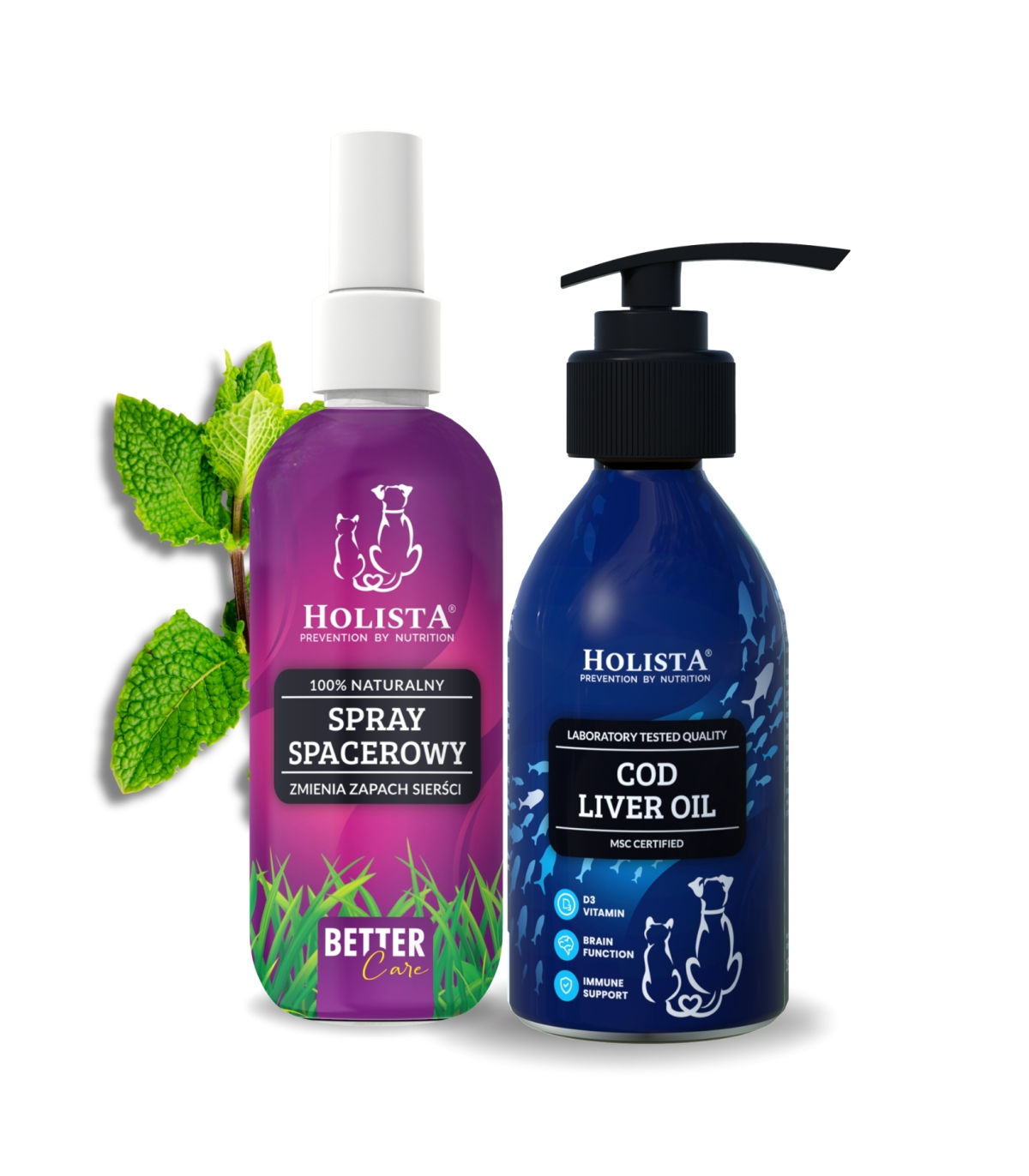 Naturalny spray na kleszcze 100ml + Olej z łososia 250ml