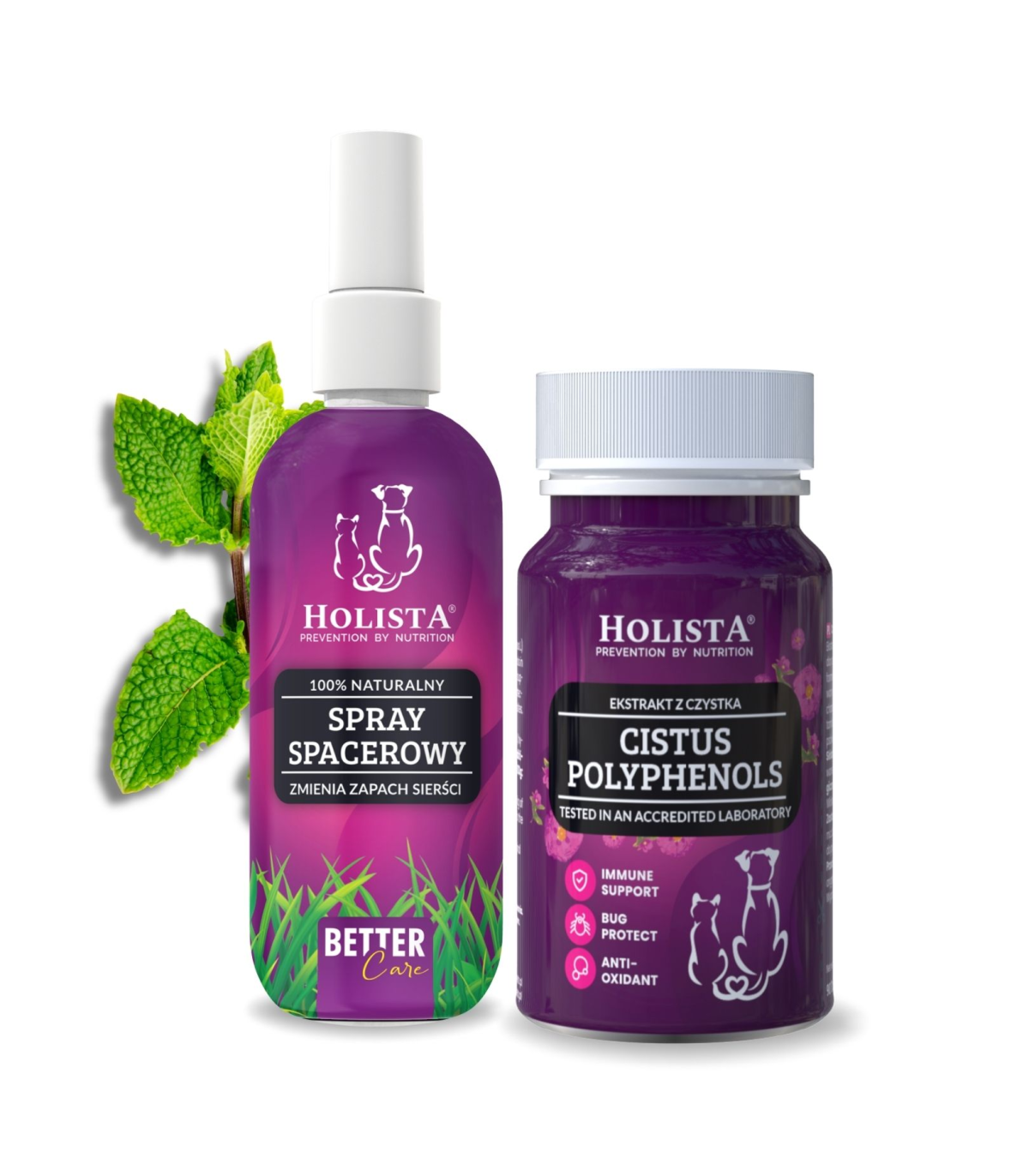 Spray spacerowy 100ml + Czystek dla psa i kota 90 tabletek