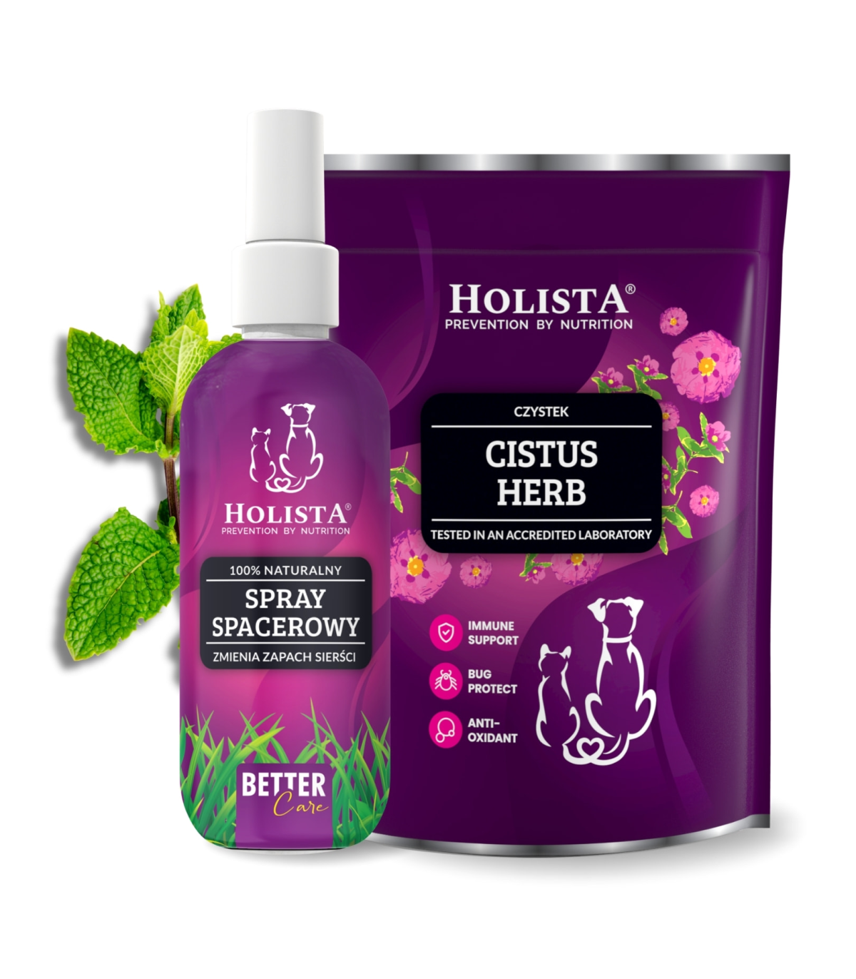 Spray spacerowy 100ml + Czystek dla psa i kota 500g