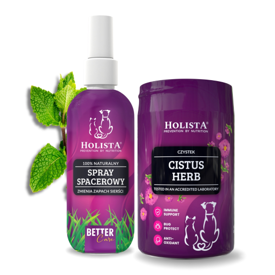 Spray spacerowy 100ml + Czystek dla psa i kota 100g