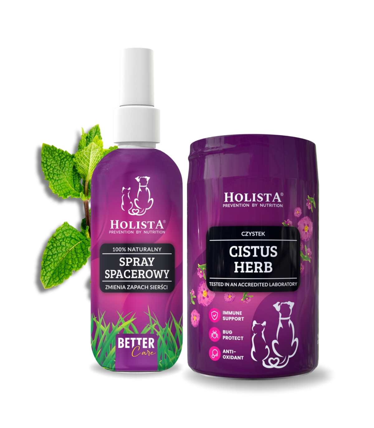 Spray spacerowy 100ml + Czystek dla psa i kota 100g