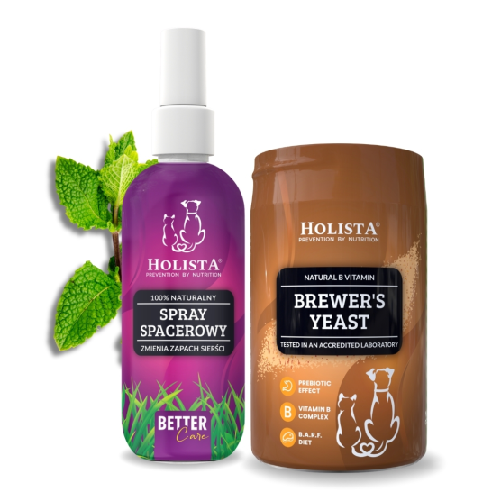 Spray spacerowy 100ml + Drożdże browarnicze dla psa i kota 200g