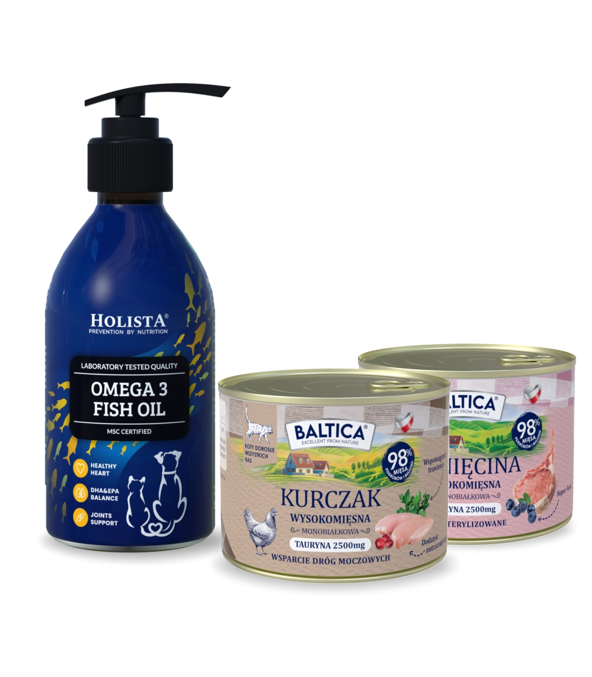 Karma mokra dla kota Kurczak Monoproteina 185g + Jagnięcina Monobiałkowa 185g + Tauryna 250g