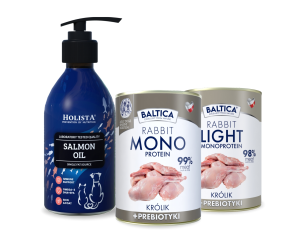 Karma mokra dla psa Królik Monoproteina 400g + Królik Light o obniżonej zawartości tłuszczu 400g