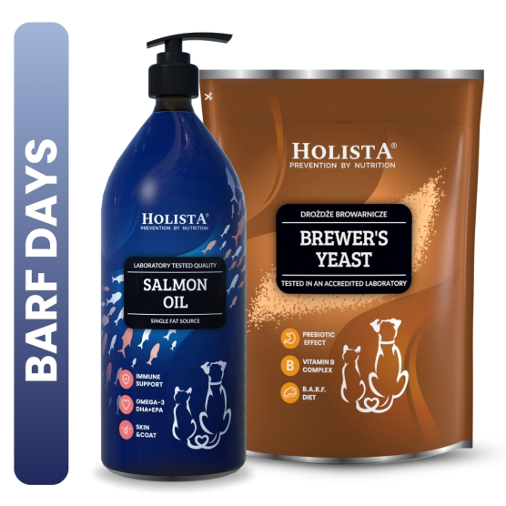 Drożdże browarnicze XXL 50% TANIEJ + Olej z łososia 1000ml