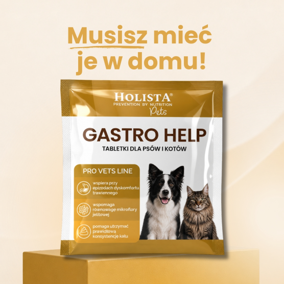 Gastro Help 1 tabletka - łagodzi dyskomfort trawienny psów i kotów