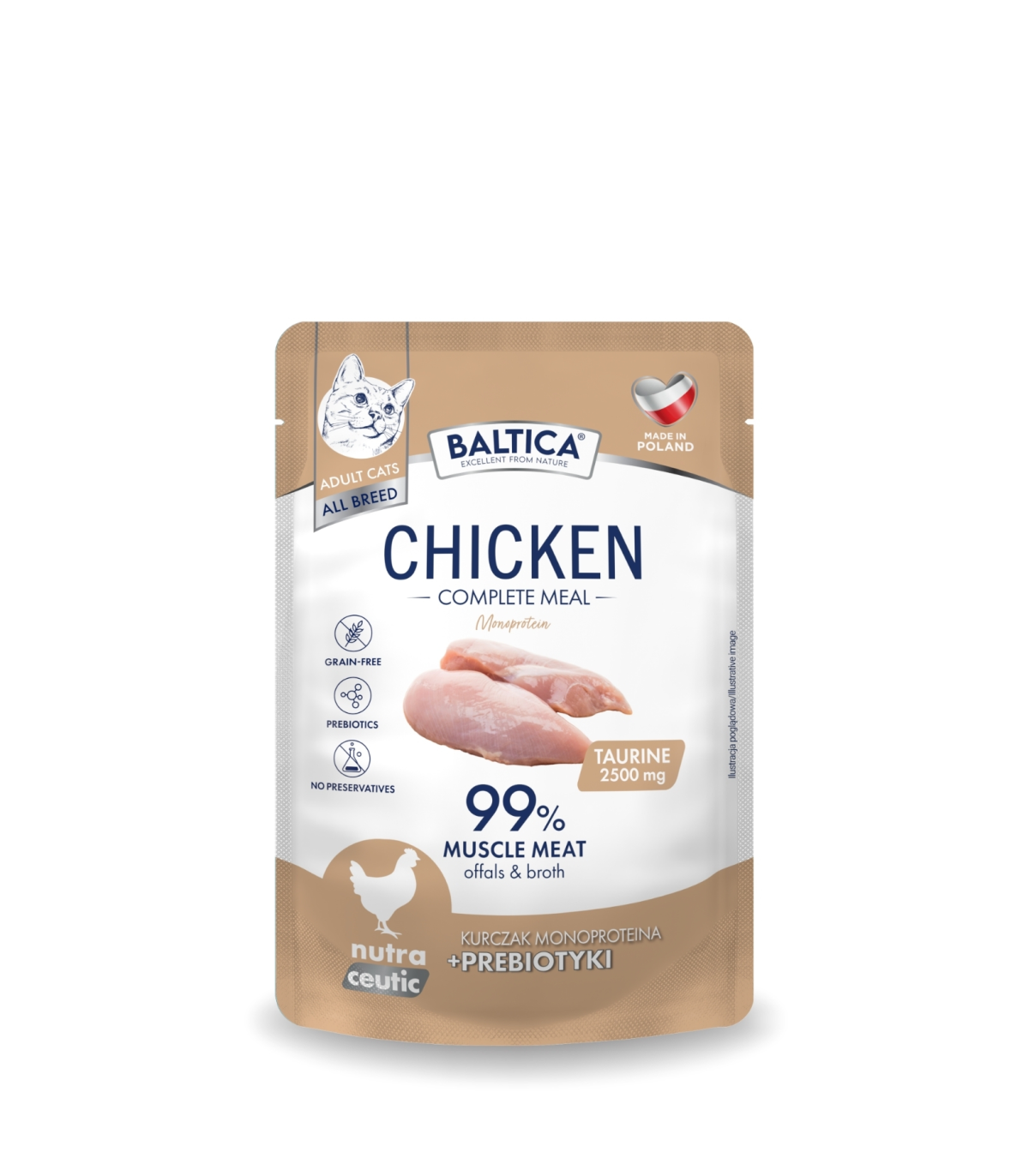 Karma mokra monoproteinowa 100% kurczak dla kota 100g - Baltica Nutraceutic