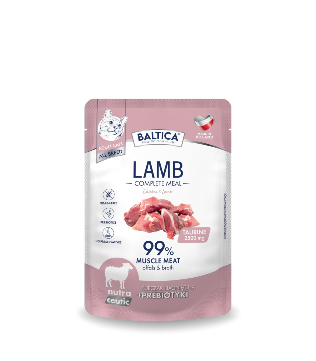 Karma mokra kurczak z jagnięciną dla kota 100g - Baltica Nutraceutic