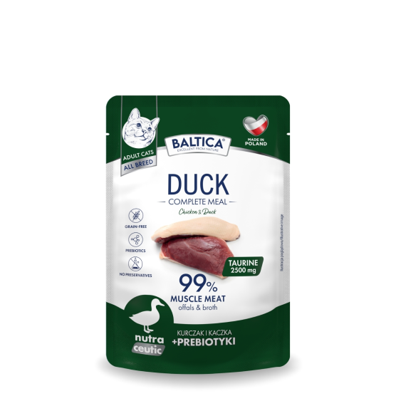 Karma mokra kurczak z kaczką dla kota 100g - Baltica Nutraceutic