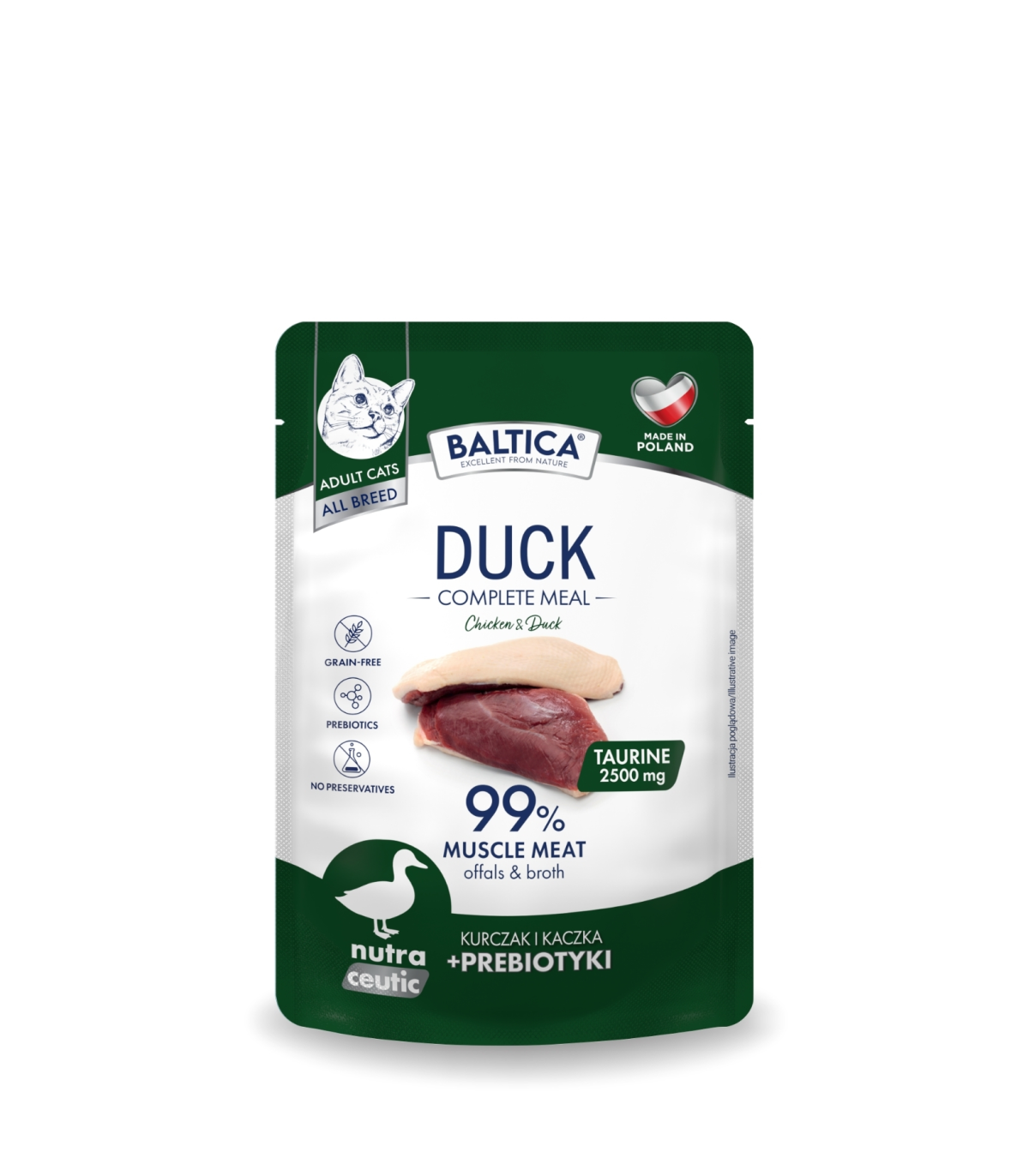 Karma mokra kurczak z kaczką dla kota 100g - Baltica Nutraceutic