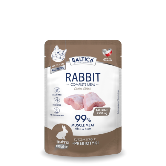 Karma mokra kurczak z królikiem dla kota 100g - Baltica Nutraceutic