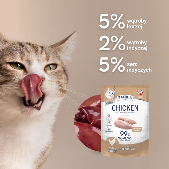 Karma mokra monoproteinowa 100% kurczak dla kota 100g - Baltica Nutraceutic