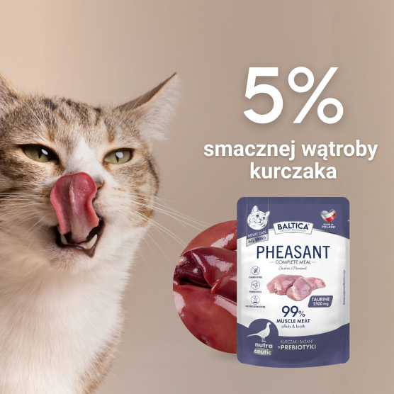 Karma mokra kurczak z bażantem dla kota 100g - Baltica Nutraceutic