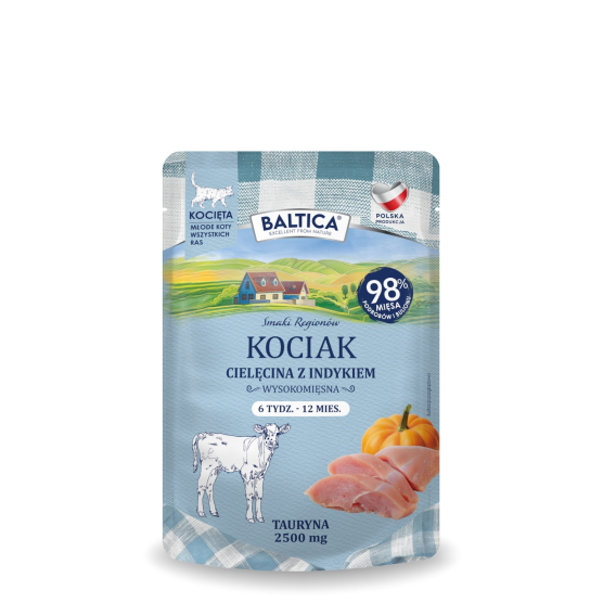 Karma mokra dla kociąt z cielęciną i indykiem 100g - Baltica Smaki Regionów